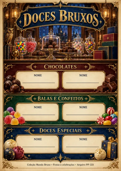 Identificadores para doces bruxos