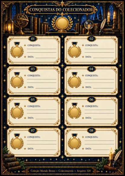 Cartões de conquistas do colecionador