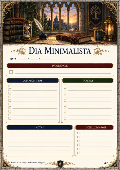 Planner diário minimalista